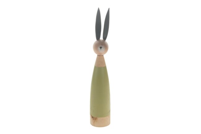 WOODEN RABBIT LIGHT GREEN 7.5X5.8X37.5CM