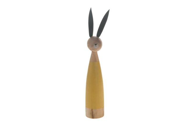 WOODEN RABBIT YELLOW 7.5X5.8X37.5CM