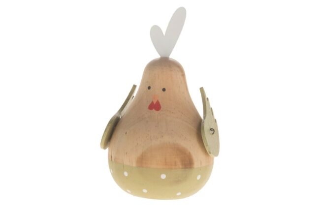WOODEN CHICKEN GREEN 6.5X6.5X11CM