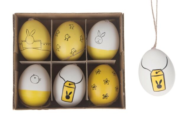 HEN'S EGGS YELLOW/BLACK 6PCS