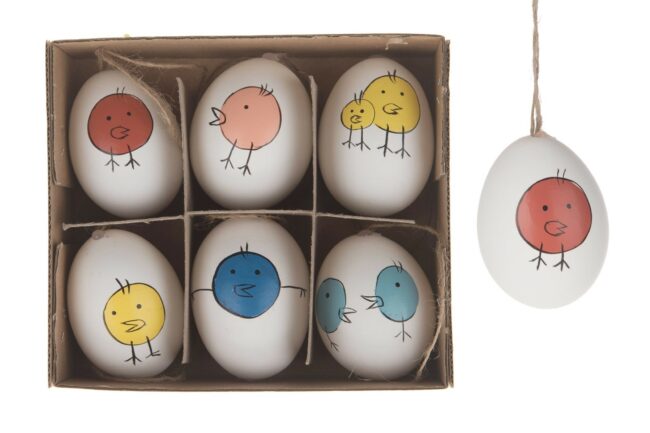 HENS EGGS MULTICOLOURED 6PCS