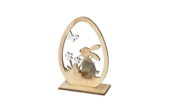 WOODEN EGG WITH SPRING DESIGN NATURAL 12.5X5.5X17.5CM