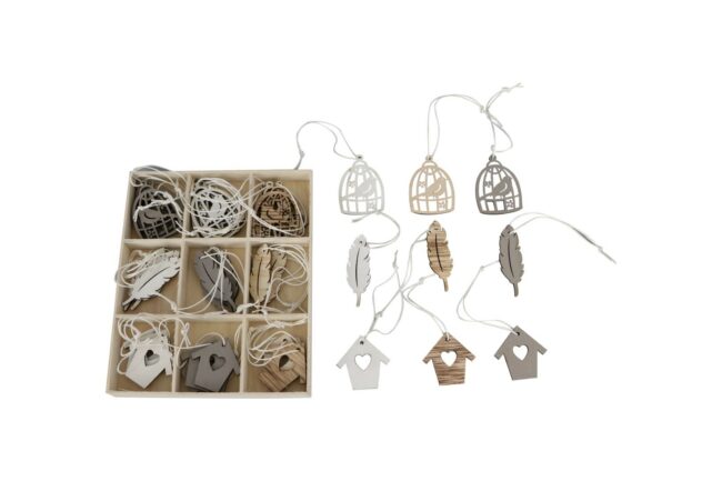WOODEN SPRING HANGERS 15X18X2CM 36PCS