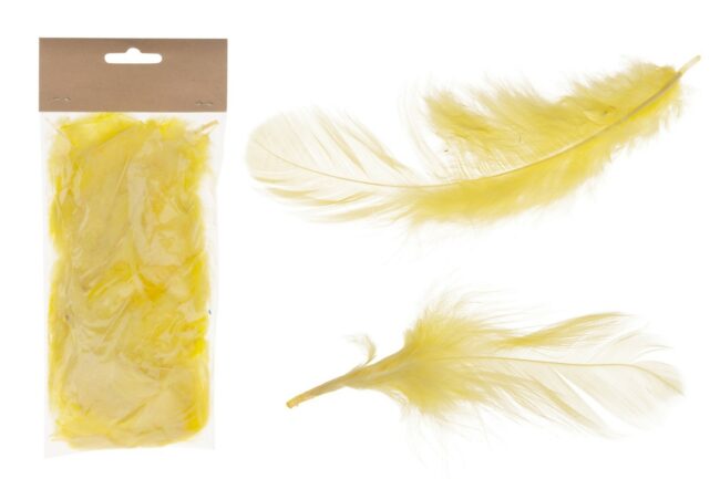 CHICKEN FEATHERS YELLOW 10 PIECES