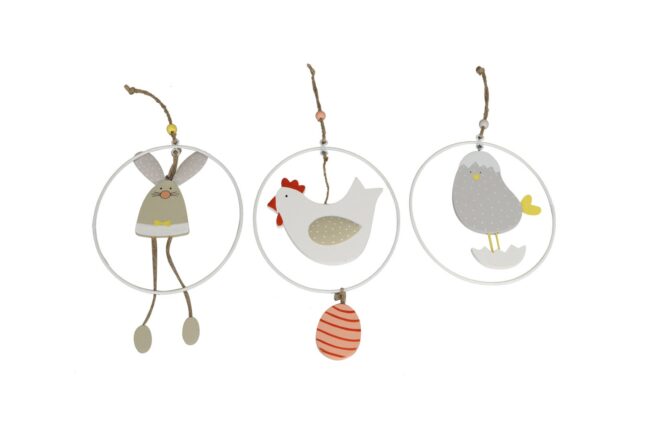 WOOD/METAL SPRING HANGER MIX BOX 1 PIECE - 14X18CM