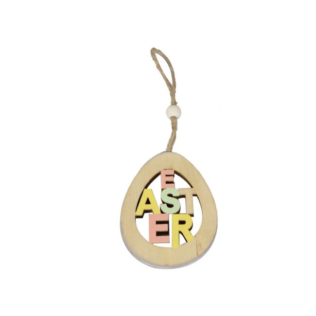 WOODEN EGG HANGERS EASTER 9.5X6.5X0.7CM 3PCS