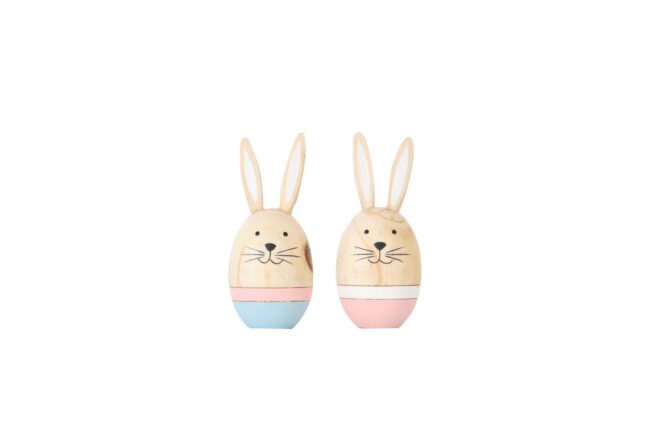 WOODEN RABBIT ASSORTED 5.5X5.5X12CM