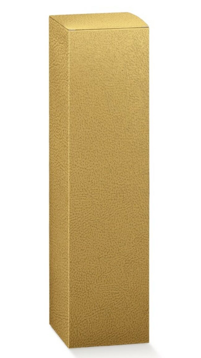 SCATOLA 1 BOTTIGLIA CHAMPAGNE PELLE ORO 100X100X340MM