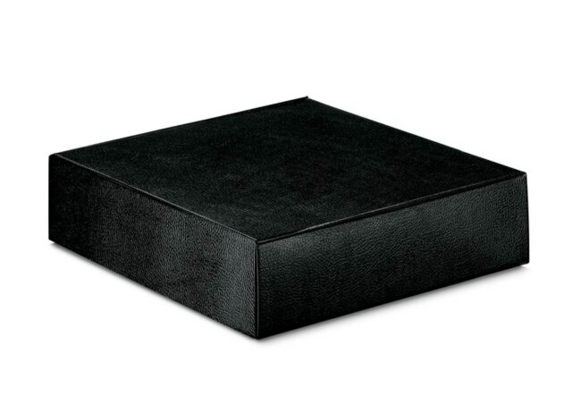 CANTINETTA 3 BOTTIGLIE PELLE NERO 340X280X90MM