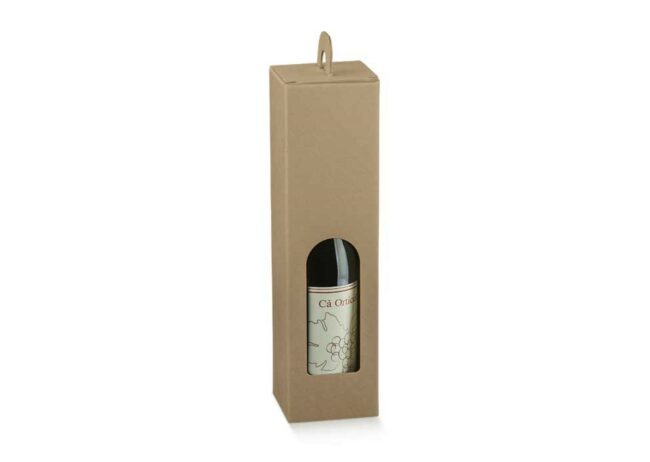 VALIGIA 1 BOTTIGLIA CON FINESTRA AVANA 90X90X340MM