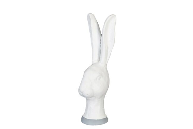 WHITE CERAMIC RABBIT HEAD 11X9.5X28.5CM