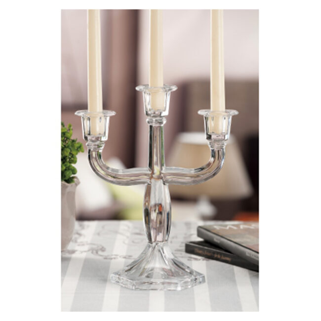 GLASS CANDLE HOLDER 3 FLAMES ALEXIA 23.5X12X28.5CM