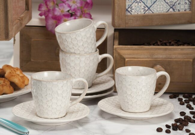 CERAMIC ICON COFFEE MUG SET FOR 4 ASSORTED