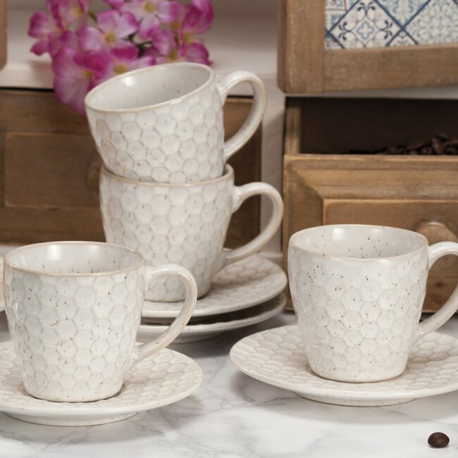 CERAMIC ICON COFFEE MUG SET FOR 4 ASSORTED