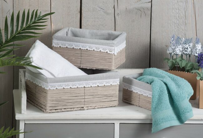 SET OF 3 BASKETS KNOT ASSORTED