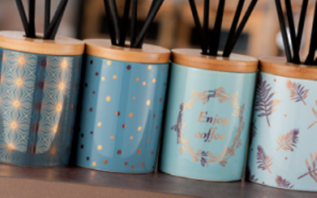 DIFFUSER CERAMIC & BAMBOO STICKS BLUE A4D D8XH11CM - Image 2