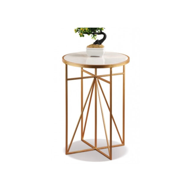 SMALL TABLE IN MARLBE AND IRON 42XH60CM
