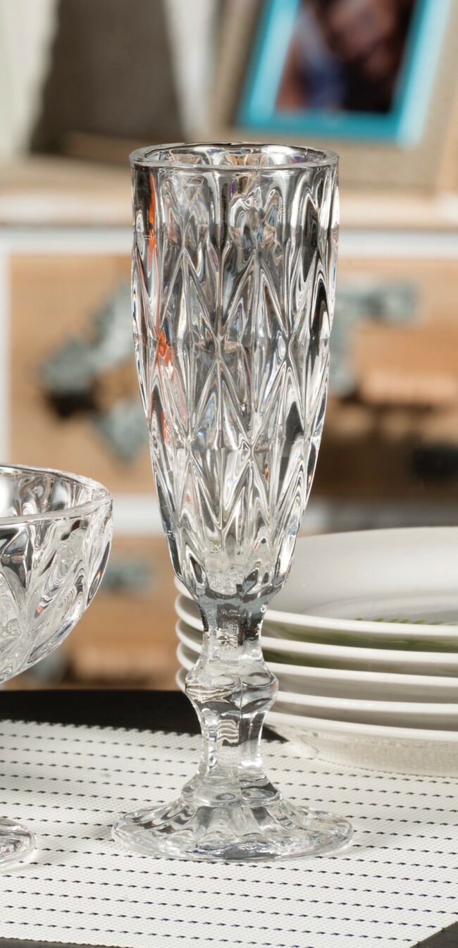 FLUTE DRINKING GLASS TRASPARENT 16CL