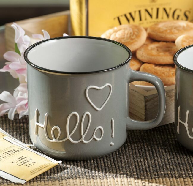 MUG HELLO CERAMIC ASSORTED D9.5XH9CM - Image 2