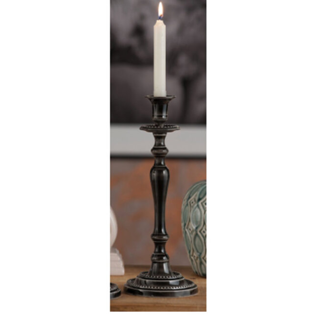METAL CANDLE HOLDER RAYNER BLACK 12X32CM