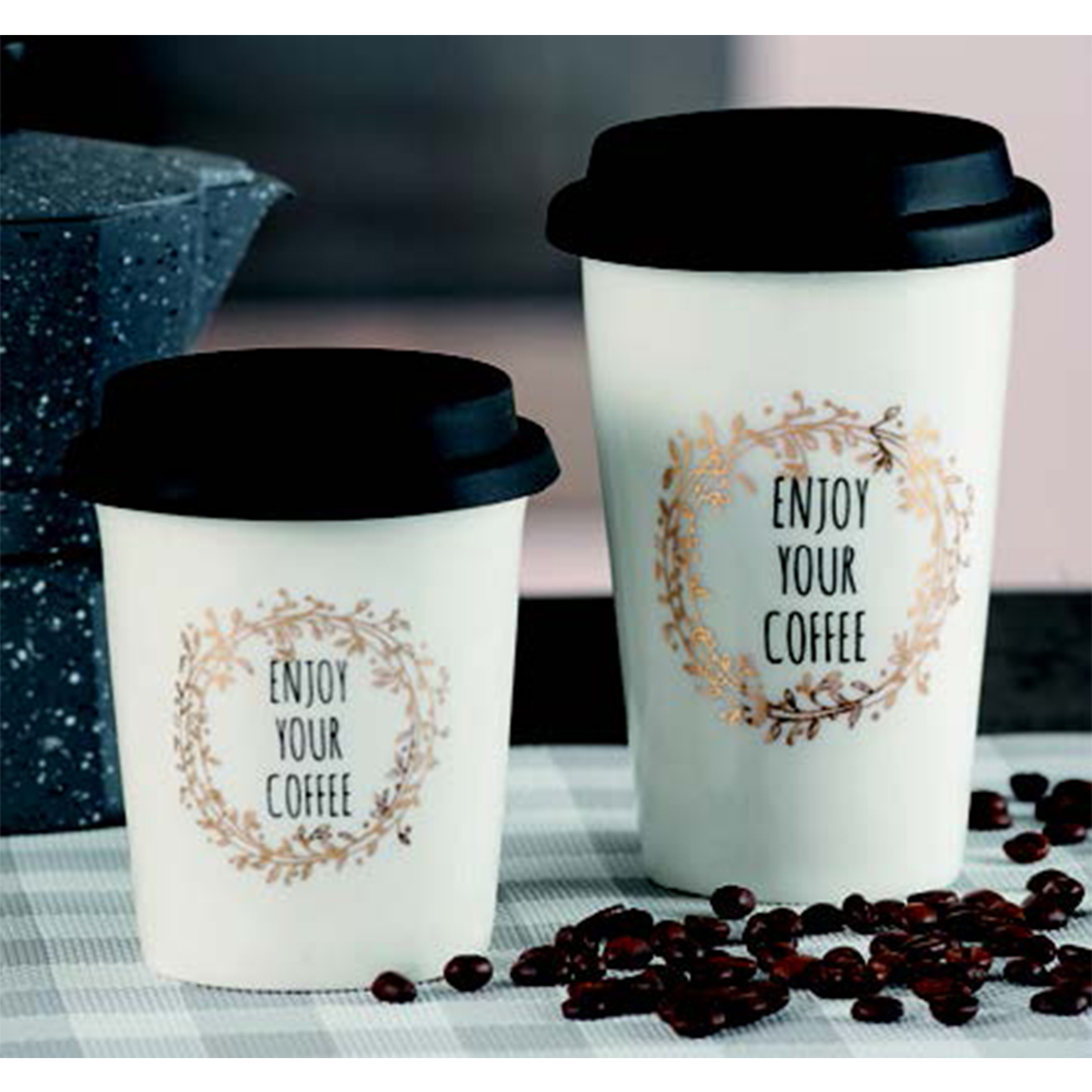 PORCELAIN CUP WITH LID NEW BONE CHINA ASSORTED 400ML 9.5X14.5CM - Image 2