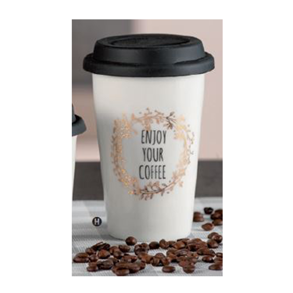 PORCELAIN CUP WITH LID NEW BONE CHINA ASSORTED 400ML 9.5X14.5CM