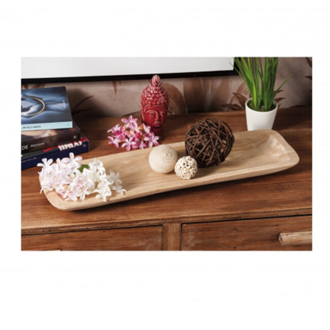 WOODEN RECTANGULAR TRAY 54X15.5CM