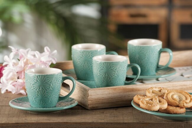 MUGS ADRIA SET OF 4 CUPS ASSORTED