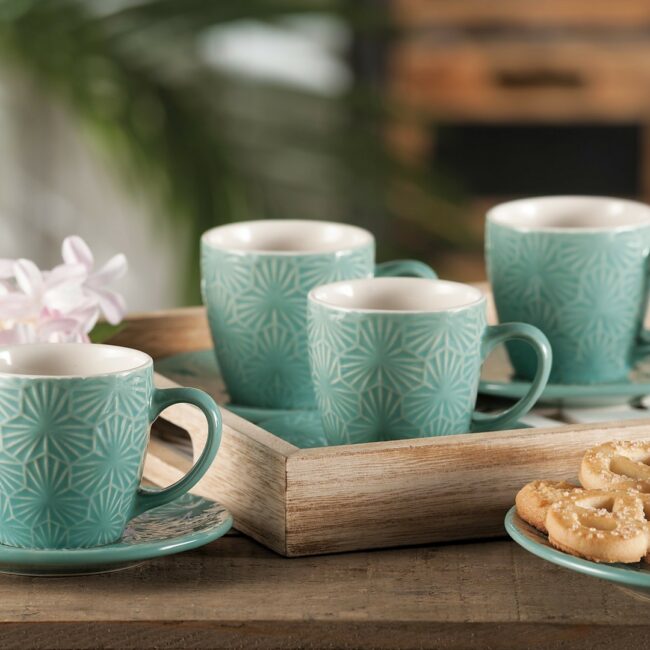 MUGS ADRIA SET OF 4 CUPS ASSORTED