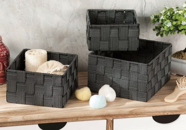 SET OF 3 BASKETS VELUM ASSORTED