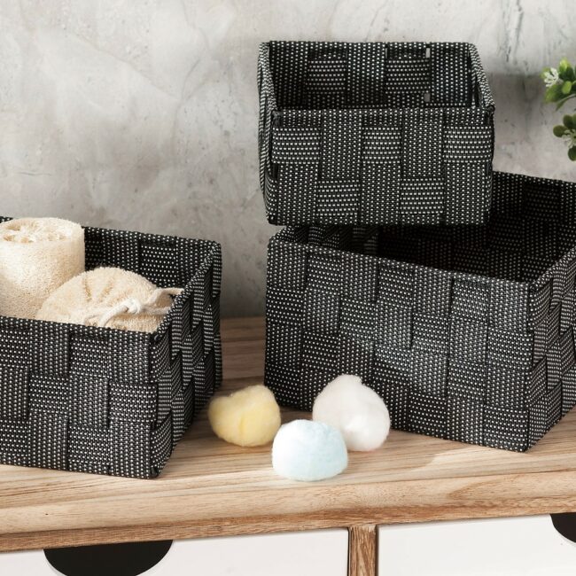 SET OF 3 BASKETS VELUM ASSORTED