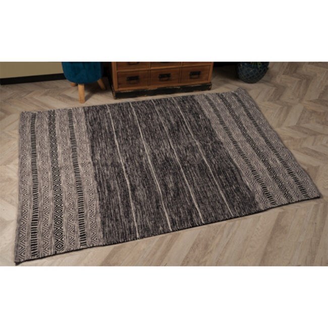 COTTON CARPET DAMIEN BLACK 120X180CM