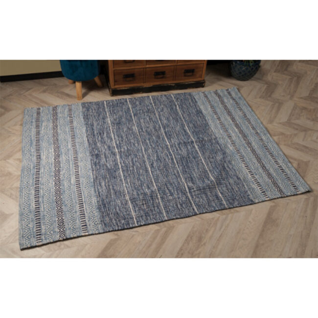 COTTON CARPET DAMIEN BLUE 120X180CM