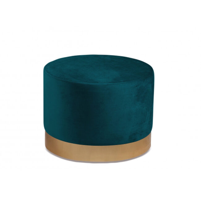 POUF PETROL VELVET TRENT WITH IRON 48X35CM