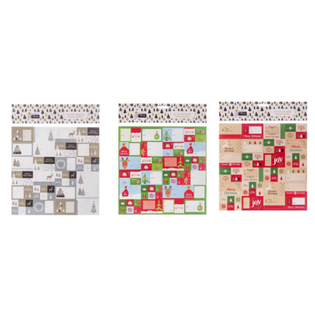 SET 168 CHRISTMAS STICKERS ASSORTED 5X3.5CM