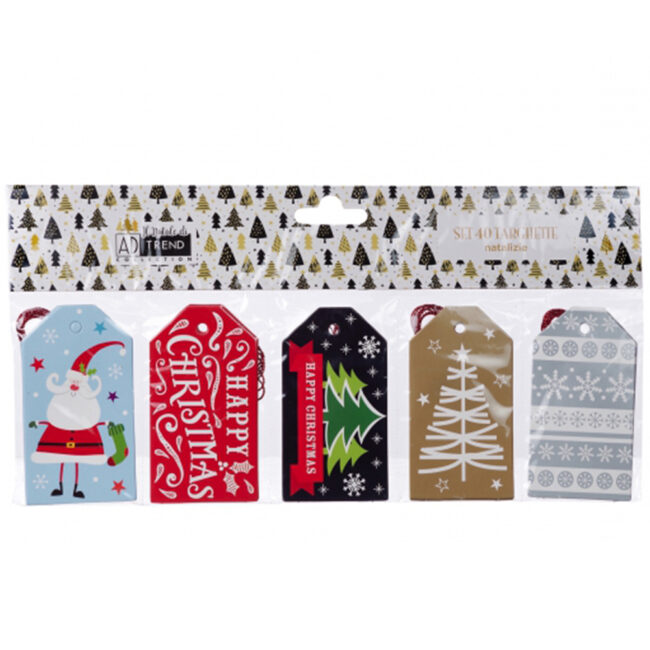 SET 40 CHRISTMAS GREETING CARDS ASSORTED 5X9CM - Image 3