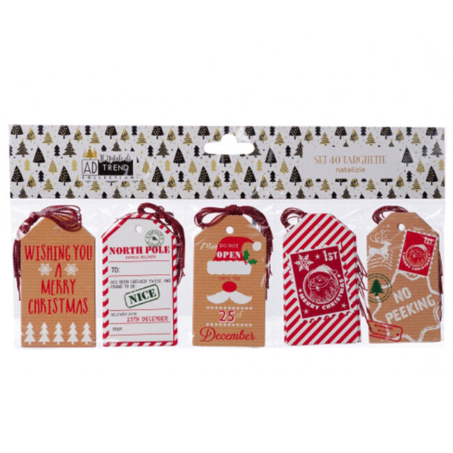 SET 40 CHRISTMAS GREETING CARDS ASSORTED 5X9CM - Image 4