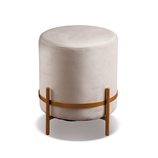 POUF VELVET AURORA CREAM 39X42CM