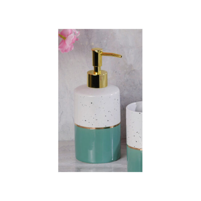 CERAMIC SOAP DISPENSER GREEN ASSORTED 6.5X18.5CM