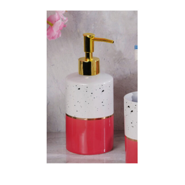 CERAMIC SOAP DISPENSER RED ASSORTED 6.5X18.5CM