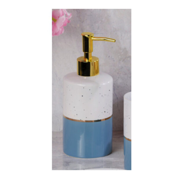 CERAMIC SOAP DISPENSER BLUE ASSORTED 6.5X18.5CM