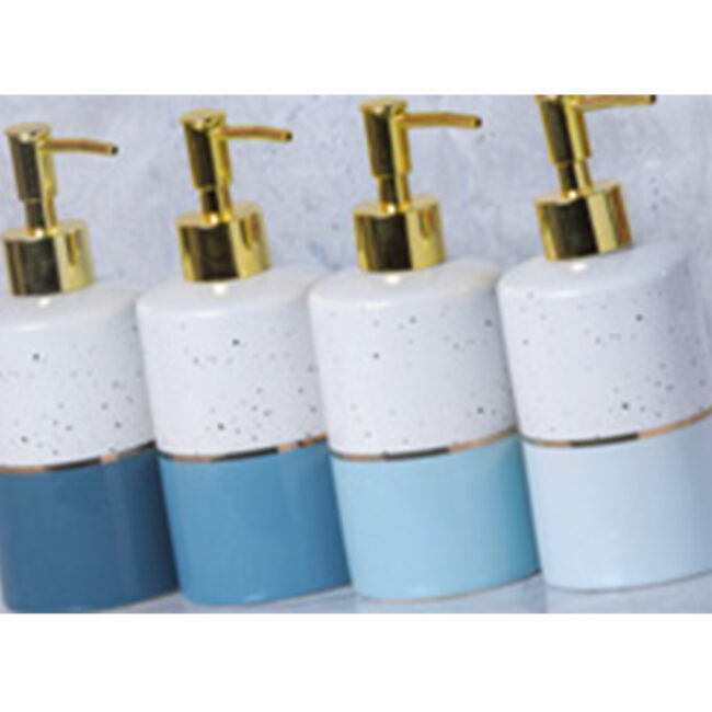 CERAMIC SOAP DISPENSER BLUE ASSORTED 6.5X18.5CM - Image 2