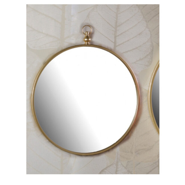 ROUND MIRROR IRON FRAME GOLD 45CM