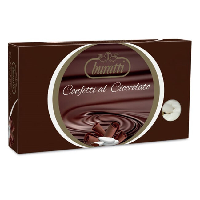 ALMOND SHAPED CHOCOLATE SHINY CONFETTI WHITE 1KG