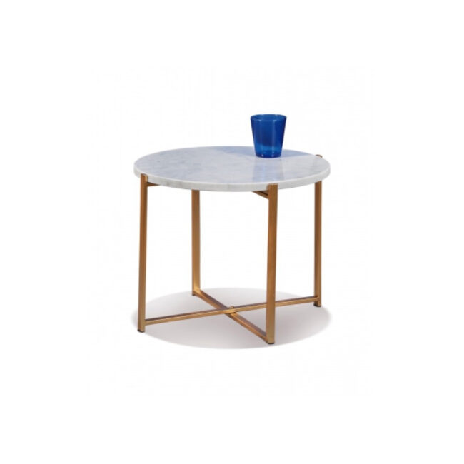 SIDE TABLE ROUND MARBLE AND IRON