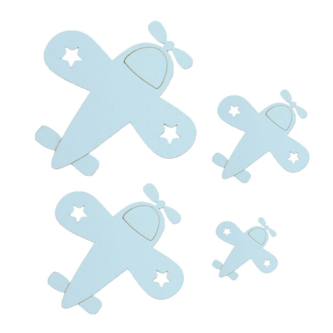 AIRPLANE LIGHT BLUE WOODEN
