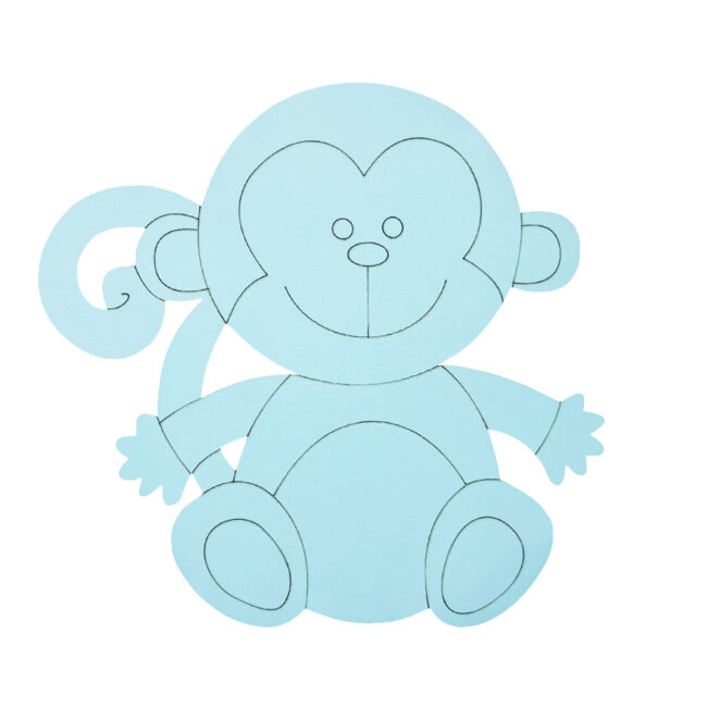 WOODEN MONKEY LIGHT BLUE