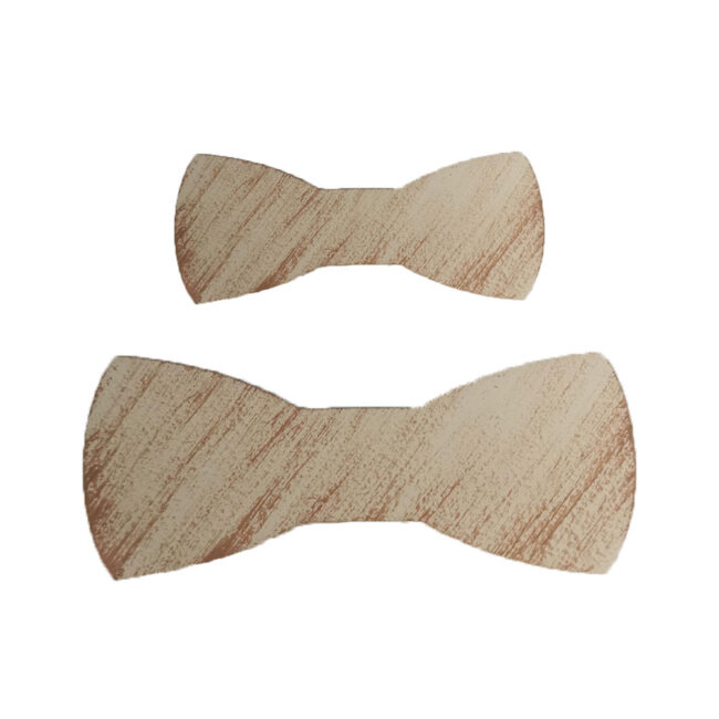 BOW TIES ECROU WITH BROWN FINISH