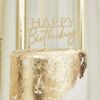 PLEXIGLASS HAPPY BIRTHDAY TOPPER GOLD 15XH13.5CM - Image 2