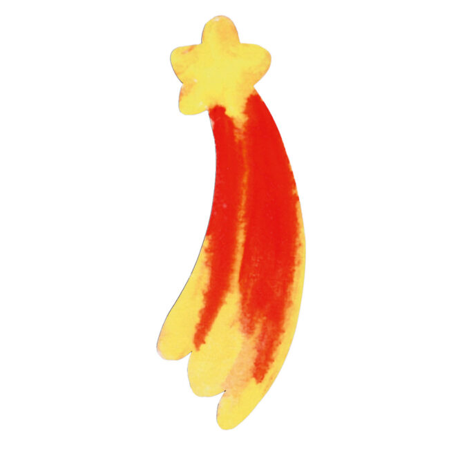 COMET WOODEN PRINT 15CM